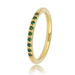 My Bendel Feiner Stapelring Gold mit grünen Steinen- Stylischer Ringe für Damen mit Zirconia Steinen - Mehrere Farben und Größen - Stapeln Ringe - mit Luxuriösen Geschenkverpackung von My Bendel