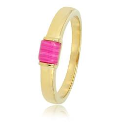 My Bendel - Goldring mit Rose Stripe Agate Edelstein- Stylischer Ringe für Damen mit echtem Edelstein - Bleibt schön und Verfärbt nicht - Stapeln Ringe - mit Luxuriösen Geschenkverpackung von My Bendel