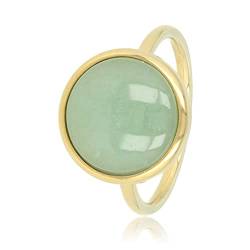 My Bendel - Goldring mit grünem Fluorit-Edelstein- Stylischer Ringe für Damen mit echtem Edelstein - Bleibt schön und Verfärbt nicht - Stapeln Ringe - mit Luxuriösen Geschenkverpackung von My Bendel