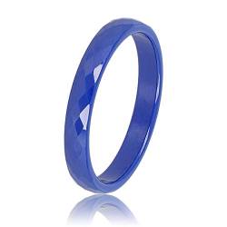 My Bendel - Keramischer Ring facettiert blau 3mm- Keramikring für Frauen - Ring ist unzerbrechlich und verfärbt sich nicht - Bleibt glänzend und krazt nicht - mit Luxuriösen Geschenkverpackung von My Bendel