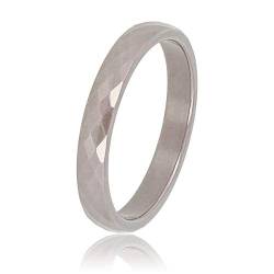 My Bendel - Keramischer Ring facettiert grau 3mm- Keramikring für Frauen - Ring ist unzerbrechlich und verfärbt sich nicht - Bleibt glänzend und krazt nicht - mit Luxuriösen Geschenkverpackung von My Bendel