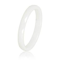 My Bendel - Keramischer Ring facettiert wit 3mm- Keramikring für Frauen - Ring ist unzerbrechlich und verfärbt sich nicht - Bleibt glänzend und krazt nicht - mit Luxuriösen Geschenkverpackung von My Bendel