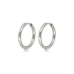 My Bendel - Klassische kleine silberne Ohrring 16x2 mm- Edelstahlen Ohrringe für Frauen - Silber und Gold - Mehrere Entwurfe und GröBe von My Bendel