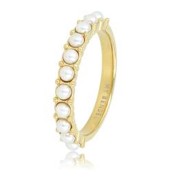 My Bendel - Ring Gold mit kleinen weißen Perlen- Stylischer Ring für Damen mit Perlen - Bleibt schön und Verfärbt nicht - Stapeln Ringe - mit Luxuriösen Geschenkverpackung von My Bendel