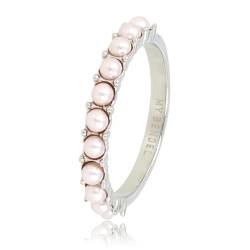 My Bendel - Ring Silber mit kleinen rosa Perlen- Stylischer Ring für Damen mit Perlen - Bleibt schön und Verfärbt nicht - Stapeln Ringe - mit Luxuriösen Geschenkverpackung von My Bendel