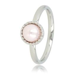 My Bendel - Ring Silber mit rosa Perle- Stylischer Ring für Damen mit Perle und gedrehtem Rand - Bleibt schön und Verfärbt nicht - Stapeln Ringe - mit Luxuriösen Geschenkverpackung von My Bendel