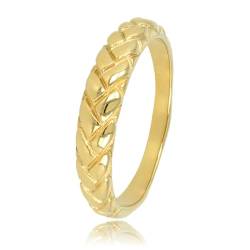 My Bendel - Ring gold mit Muster- Stylischer Ring für Damen geflochtenes Muster - Bleibt schön und Verfärbt nicht - Stapeln Ringe - mit Luxuriösen Geschenkverpackung von My Bendel