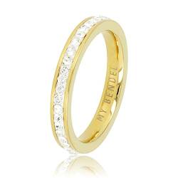 My Bendel - Ring mit Zirkonoxidsteinen gold 3 mm- Stylischer Ringe für Damen - Bleibt schön und Verfärbt nicht - Stapeln Ringe - Silber, Gold und Roségold - mit Luxuriösen Geschenkverpackung von My Bendel