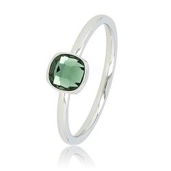 My Bendel - Schöner silberner Ring mit grünem Glasstein- Stylischer Ringe für Damen - Bleibt schön und Verfärbt nicht - Stapeln Ringe - mit Luxuriösen Geschenkverpackung von My Bendel