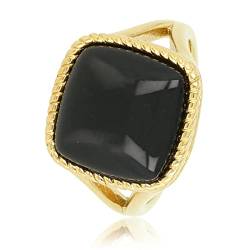 My Bendel - Siegelring Gold mit schwarzem Onyx-Edelstein- Stylischer Ringe für Damen mit echtem Edelstein - Bleibt schön und Verfärbt nicht - Stapeln Ringe - mit Luxuriösen Geschenkverpackung von My Bendel