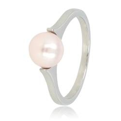 My Bendel - Silberring mit großer rosa Perle- Stylischer Ring für Damen mit großer Perle - Bleibt schön und Verfärbt nicht - Stapeln Ringe - mit Luxuriösen Geschenkverpackung von My Bendel