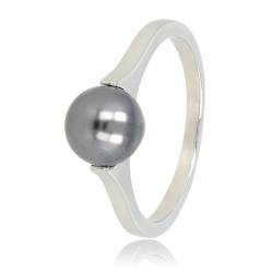 My Bendel - Silberring mit großer schwarzer Perle- Stylischer Ring für Damen mit großer Perle - Bleibt schön und Verfärbt nicht - Stapeln Ringe - mit Luxuriösen Geschenkverpackung von My Bendel