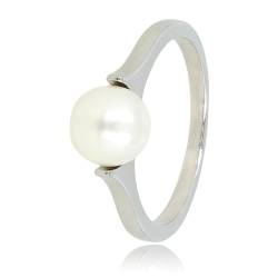 My Bendel - Silberring mit großer weißer Perle- Stylischer Ring für Damen mit großer Perle - Bleibt schön und Verfärbt nicht - Stapeln Ringe - mit Luxuriösen Geschenkverpackung von My Bendel