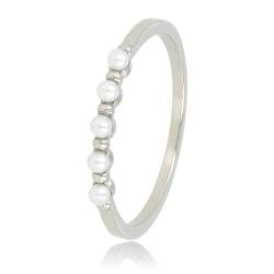 My Bendel - Silberring mit kleinen weißen Perlen- Stylischer Ringe für mit kleinen Perlen - Bleibt schön und Verfärbt nicht - Stapeln Ringe - mit Luxuriösen Geschenkverpackung von My Bendel