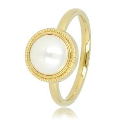 My Bendel - Vintage Ring Gold mit weißer Perle- Stylischer Ring für Damen mit Perlen - Bleibt schön und Verfärbt nicht - Stapeln Ringe - mit Luxuriösen Geschenkverpackung von My Bendel