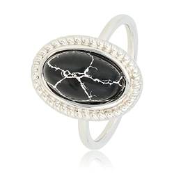 My Bendel - Vintage Ring mit schwarzem Stein- Stylischer Ringe für Damen - Bleibt schön und Verfärbt nicht - Stapeln Ringe - mit Luxuriösen Geschenkverpackung von My Bendel