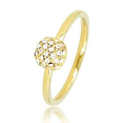 My Bendel - Wunderschöner Goldring mit weiße GlasSteinen- Stylischer Ringe für Damen - Bleibt schön und Verfärbt nicht - Stapeln Ringe - mit Luxuriösen Geschenkverpackung von My Bendel