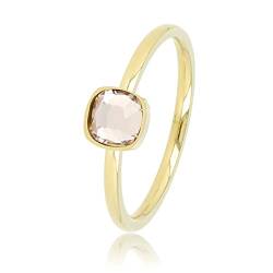 My Bendel - Wunderschöner Stapelring Gold mit rosa Glasstein- Stylischer Ringe für Damen - Bleibt schön und Verfärbt nicht - Stapeln Ringe - mit Luxuriösen Geschenkverpackung von My Bendel