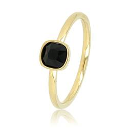 My Bendel - Wunderschöner Stapelring Gold mit schwarzem Glasstein- Stylischer Ringe für Damen - Bleibt schön und Verfärbt nicht - Stapeln Ringe - mit Luxuriösen Geschenkverpackung von My Bendel