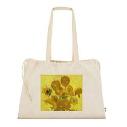 My Custom Style Shopper Bio Extra Large 53 x 37 cm. #Arte-I Sonnenblumen. Van Gogh# Bio-Baumwolle, 180 g, Kordelzugverschluss, Griffe 80 cm. von My Custom Style