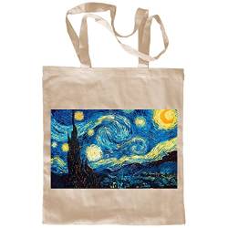 My Custom Style Shoppers Taschen aus Baumwolle sortiert #Arte_A#, Sternennachtkunst Van Gogh, Beige con manici da 70 von My Custom Style