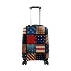 Gepäckabdeckung Vintage American Patchwork passend für 45,7 - 81,3 cm Koffer Reise Handgepäck Spandex Protector, multi, Small Cover(Fits 18-20 inch luggage) von My Daily
