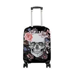 Gepäckabdeckung mit floralem Totenkopf, Vintage-Stil, passend für 45,7 - 81,3 cm Koffer, Reisegepäck, Spandex-Schutz, multi, Large Cover(Fits 26-28 inch luggage) von My Daily