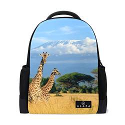 My Daily Afrikanische Giraffe Kilimanjaro Rucksack, 14 Zoll Laptop, Tagesrucksack, Büchertasche für Reisen, Uni, Schule, Mehrfarbig, Einheitsgröße, Tagesrucksack von My Daily