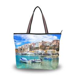 My Daily Damen Handtasche / Schultertasche, Motiv: Küstenstadt, Italien, Mehrere (multi), Medium von My Daily