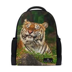 My Daily Lustiger Tiger Rucksack, 35,6 cm (14 Zoll), Laptop, Tagesrucksack, Büchertasche für Reisen, Uni, Schule, Mehrfarbig, Einheitsgröße von My Daily