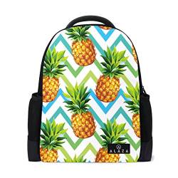My Daily Rucksack mit tropischem Ananas-Zickzackmuster, 35,6 cm (14 Zoll), Laptop, Tagesrucksack, Büchertasche für Reisen, Uni, Schule, Mehrfarbig, Einheitsgröße, Tagesrucksack von My Daily