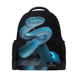 Rucksack mit Schlangenmotiv, 35,6 cm (14 Zoll) Laptop, Tagesrucksack, Büchertasche, für Reisen, Uni, Schule von My Daily