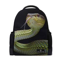 Rucksack mit Schlangenmotiv, 35,6 cm (14 Zoll) Laptop, Tagesrucksack, Büchertasche, für Reisen, Uni, Schule von My Daily