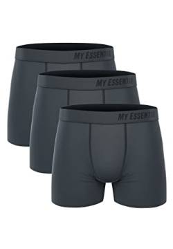 My Essential Clothing Basic Boxershorts Cotton Bio Herren Shorts Unterwäsche MYE1BCX3 3erPack, Farbe:Grey, Bekleidungsgröße:L von My Essential Clothing