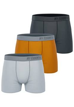My Essential Clothing Basic Boxershorts Cotton Bio Herren Shorts Unterwäsche MYE1BCX3 3erPack, Farbe:orange, Bekleidungsgröße:S von My Essential Clothing