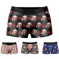 My Face Socks Personalisiert Herren Unterhose Boxershorts mit Gesicht Foto Bedrucken lustig Geschenk für männer Ehemann Geburtstag Valentinstag XS-3XL, Color 16 von My Face Socks