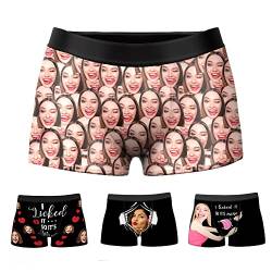 My Face Socks Personalisiert Herren Unterhose Boxershorts mit Gesicht Foto Bedrucken lustig Geschenk für männer Ehemann Geburtstag Valentinstag XS-3XL, Color 18, YSCYKCLingSanQi-M von My Face Socks