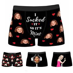 My Face Socks Personalisiert Herren Unterhose Boxershorts mit Gesicht Foto Bedrucken lustig Geschenk für männer Ehemann Geburtstag Valentinstag XS-3XL, Color 21, S, YSCYKCBaSiLing-S von My Face Socks