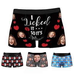 My Face Socks Personalisiert Herren Unterhose Boxershorts mit Gesicht Foto Bedrucken lustig Geschenk für männer Ehemann Geburtstag Valentinstag XS-3XL, YSCYKCSanJiuBa-XL, Color 19 von My Face Socks