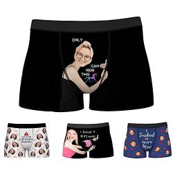 My Face Socks Personalisiert Herren Unterhose Boxershorts mit Gesicht Foto Bedrucken lustig Geschenk für männer Ehemann Geburtstag Valentinstag XS-3XL, YSCYKCYiYiJiu-L-New, Color 12 von My Face Socks