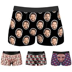 My Face Socks Personalisiert Herren Unterhose Boxershorts mit Gesicht Foto Bedrucken lustig Geschenk für männer Ehemann Geburtstag Valentinstag XS-3XL von My Face Socks