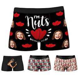 My Face Socks Personalisiert Herren Unterhose Boxershorts mit Gesicht Foto Bedrucken lustig Geschenk für männer Ehemann Geburtstag Valentinstag XS-3XL von My Face Socks