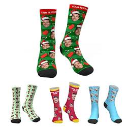 Personalisiert Gesicht Socken Foto bedrucken, Kuschelsocken 39-42 Bild funny lustig Geschenk für männer Damen Freund Familie Weihnacht Geburtstag Valentinstag von My Face Socks