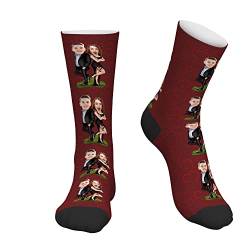 Personalisiert Gesicht Socken Foto bedrucken Valentinstag, Kuschelsocken 39-42 Bild funny lustig Geschenk für Liebespaar männer Damen Freund Freundin von My Face Socks