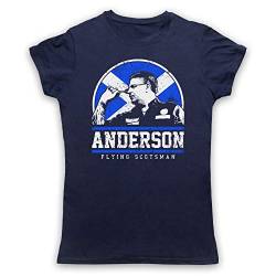 My Icon Art & Clothing Anderson Flying Scottish Player Darts Tribute Scotsman Damen T-Shirt, Ultramarinblau, XL von My Icon Art & Clothing