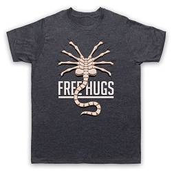 My Icon Art & Clothing Facehugger Free Hugs Space Sci Fi Alien Horror Film Herren T-Shirt, Jahrgang Schiefer, Large von My Icon Art & Clothing