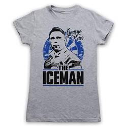 My Icon Art & Clothing Gerwyn Price The Iceman Darts Tribute Welsh Player Damen T-Shirt, Grau, Small von My Icon Art & Clothing