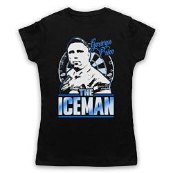 My Icon Art & Clothing Gerwyn Price The Iceman Darts Tribute Welsh Player Damen T-Shirt, Schwarz, 2XL von My Icon Art & Clothing