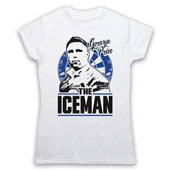 My Icon Art & Clothing Gerwyn Price The Iceman Darts Tribute Welsh Player Damen T-Shirt, Weiß, XL von My Icon Art & Clothing