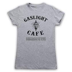 My Icon Art & Clothing Marvel Mrs Maisel Gaslight Café World Famous Village Entertainment Damen T-Shirt, Grau, Medium von My Icon Art & Clothing